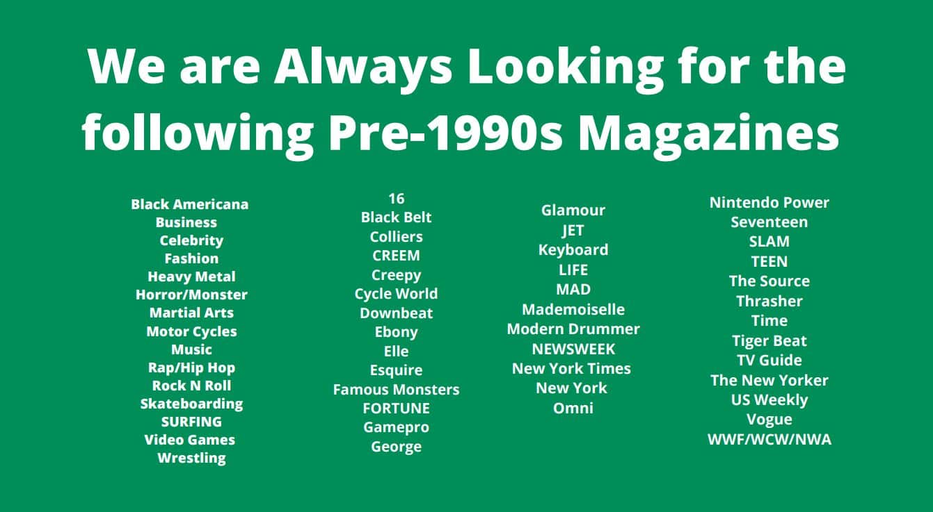 Sell and buy old magazines for sale and wholesale old magazines